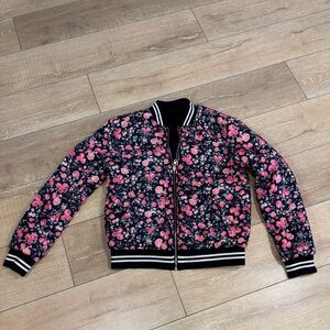 Floral print varsity jacket